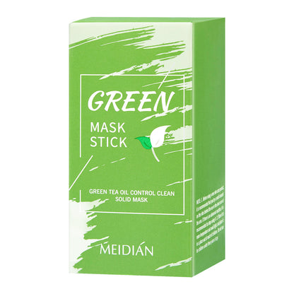 Cross-border popular charm point green tea solid mask deep cleansing, hydrating, oil control, pore shrinking smear-type mud mask stick